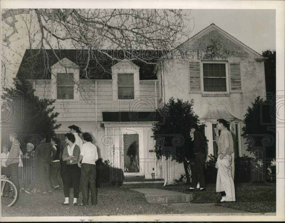 1960 People standing outside of the home of John L. Lewis.-Historic Images