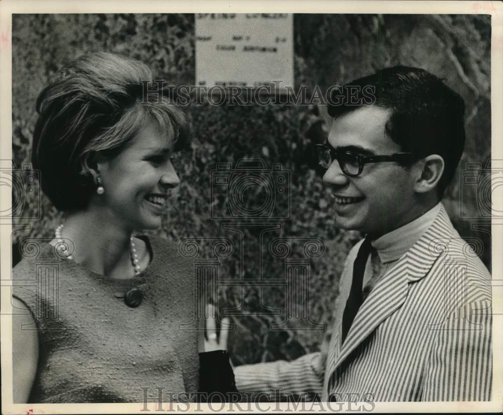 1963 Shila Fortune and Michael Levin at opening of "The Da Hartog."-Historic Images