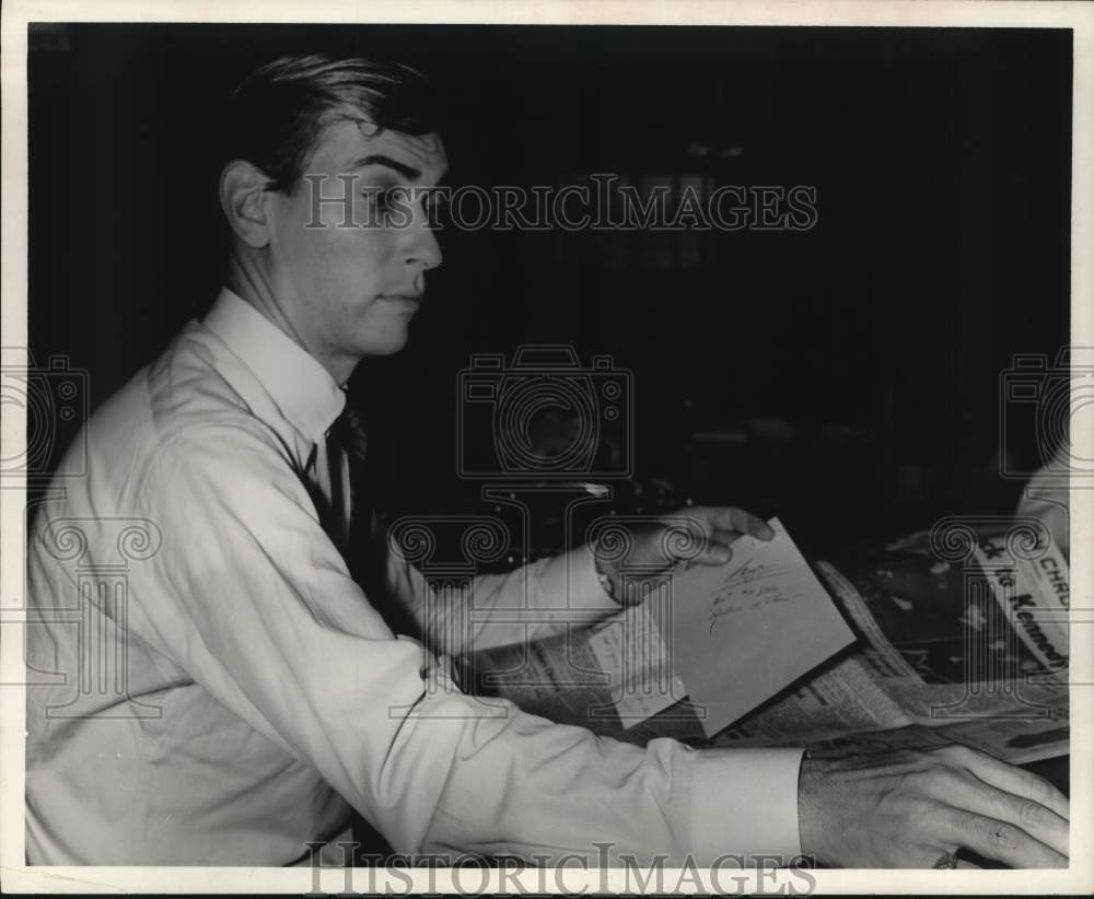 1968 Houston Chronicle Reporter Barry Lawes in City Room, Texas.-Historic Images