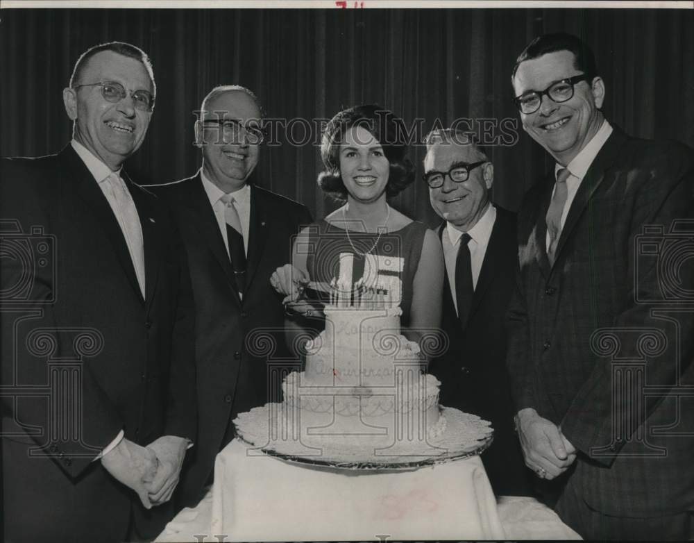 1965 Choralettes President Lilly Kucera at party with Houston execs-Historic Images