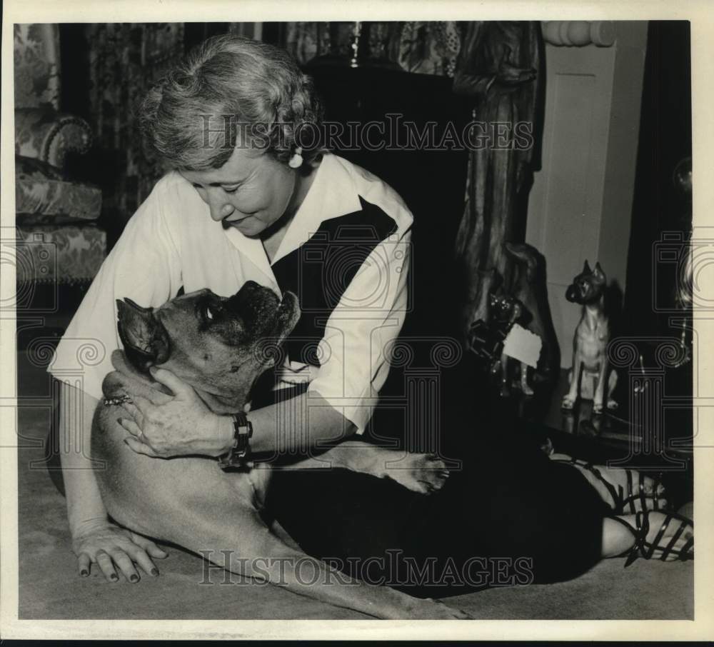 1959 Mrs. George Kelly of Houston affectionately holds her dog.-Historic Images