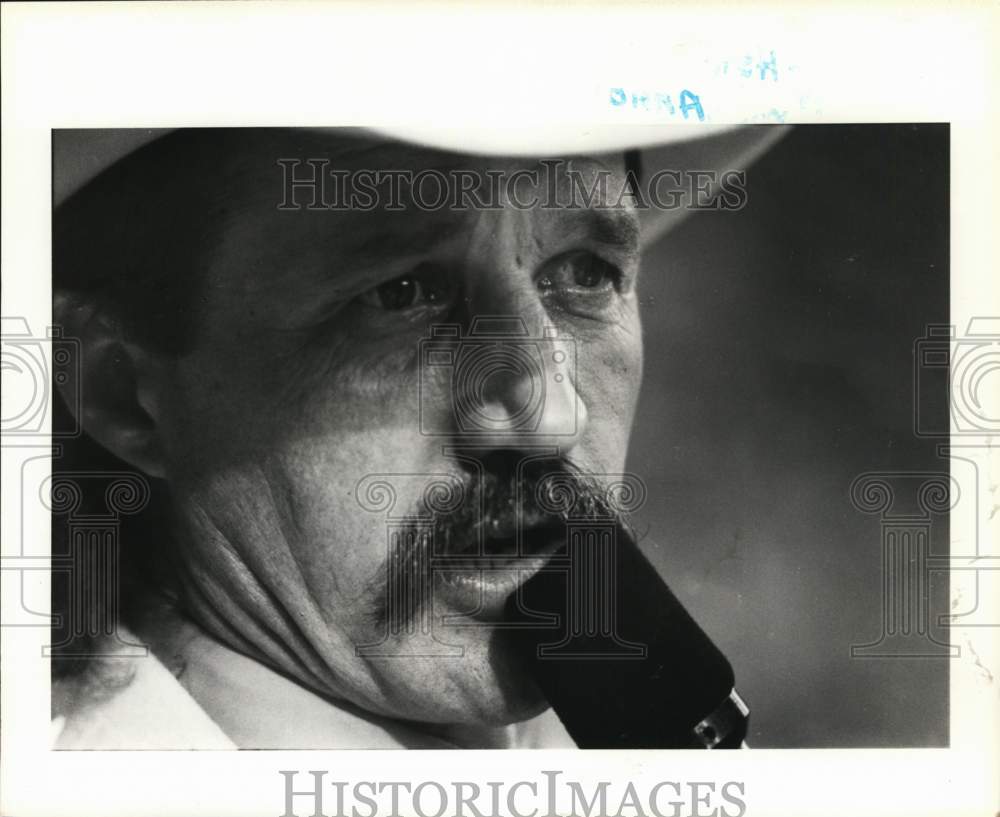 1990 Press Photo Bob Tallman, Houston rodeo announcer. - hcb34447 - Historic Images