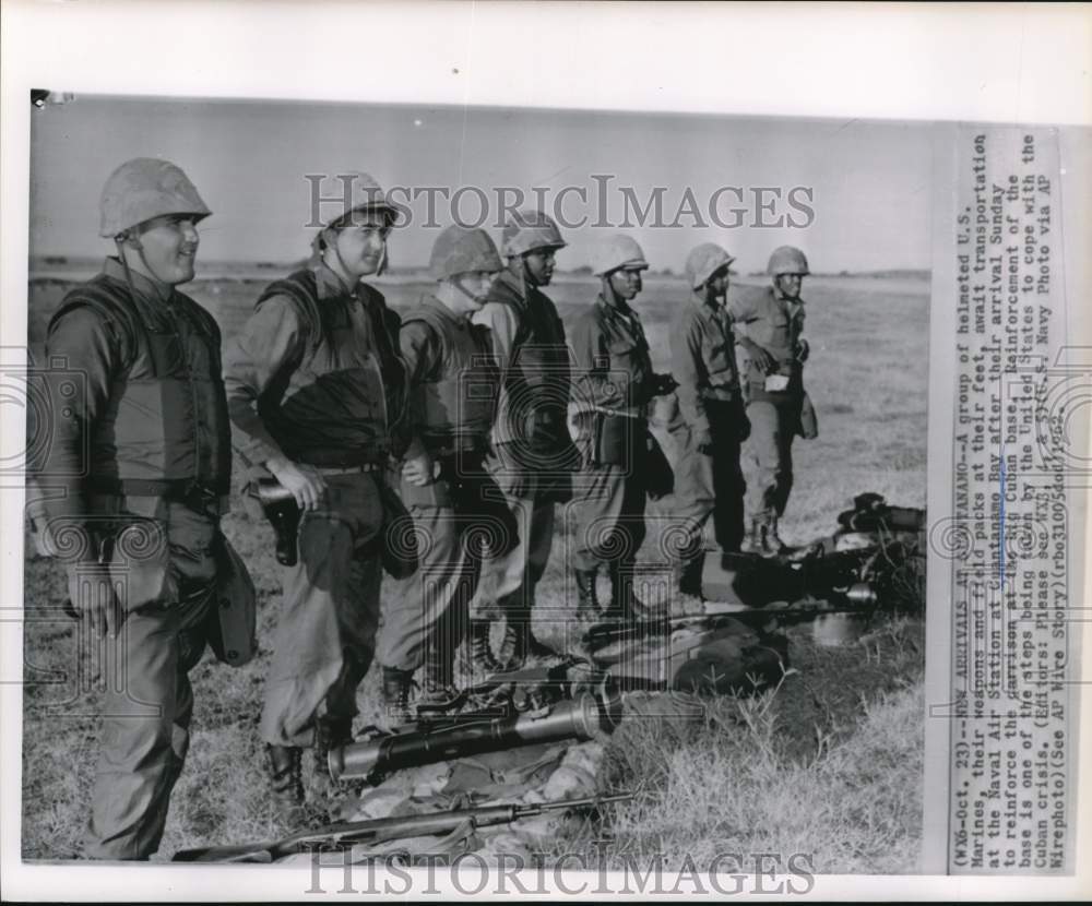 1962 Press Photo United States Marines at Guantanamo Bay Naval Station in Cuba- Historic Images