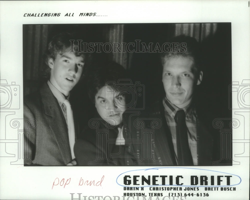 1987 Press Photo Pop band &quot;Genetic Drift&quot; - hcp00055 - Historic Images