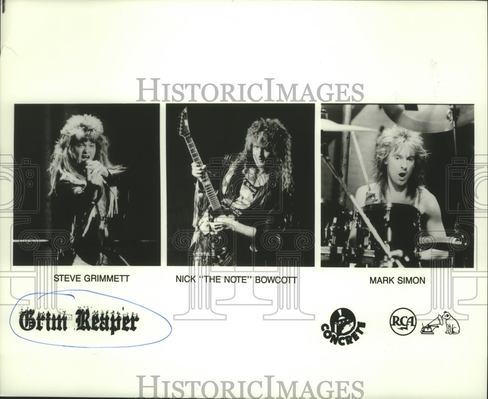 1987 Press Photo Music group &quot;Grim Reaper&quot; - hcp00138 - Historic Images