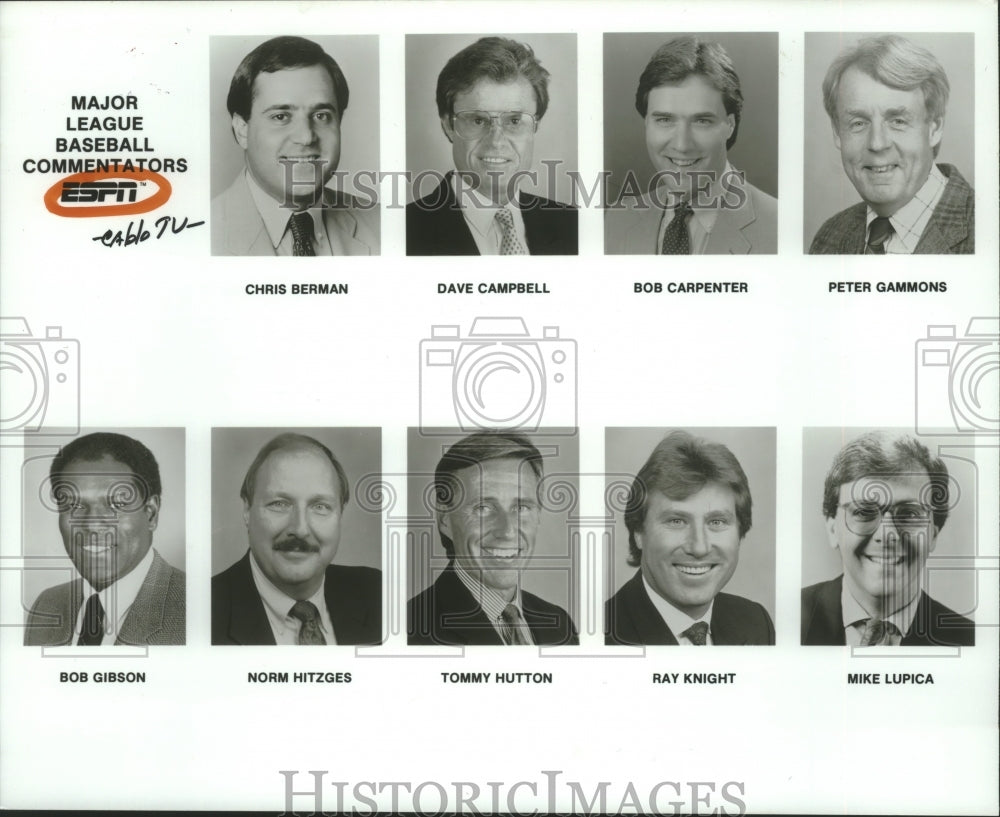 1990 Press Photo Major League Baseball Commentators from ESPN - hcp00164 - Historic Images