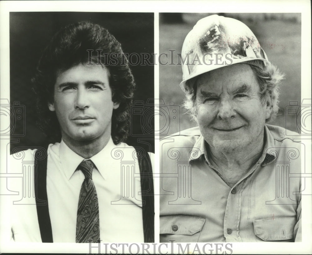 1987 Jack Scalia and Bert Remsen star in CBA TV show "Dallas" - Historic Images