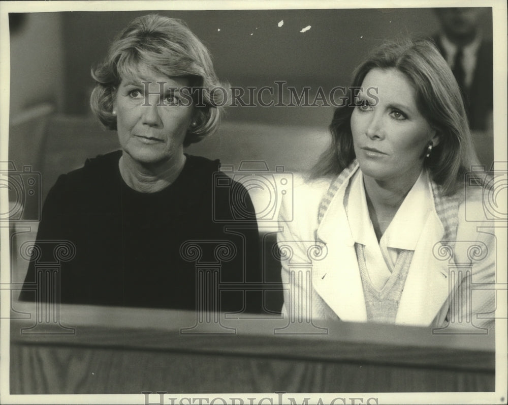 1981 Press Photo Barbara Bel Geddes and Susan Howard in TV show "Dallas" - Historic Images