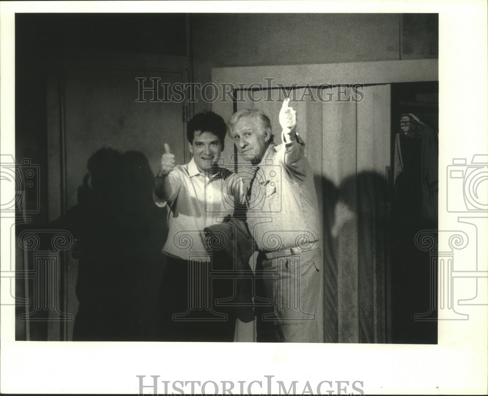 1991 Press Photo Actors perform scene at Curtains Theater in Houston - hcp00281 - Historic Images