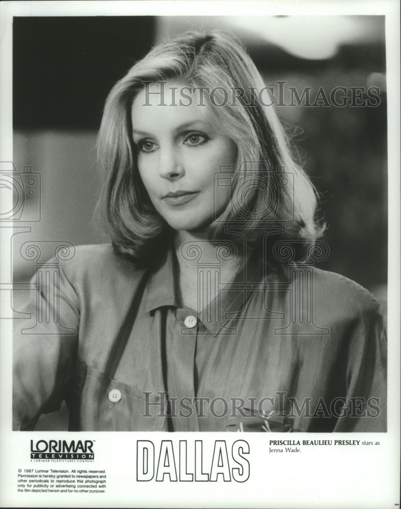 1987 Press Photo Priscilla Beaulieu Presley stars in TV show &quot;Dallas&quot; - Historic Images