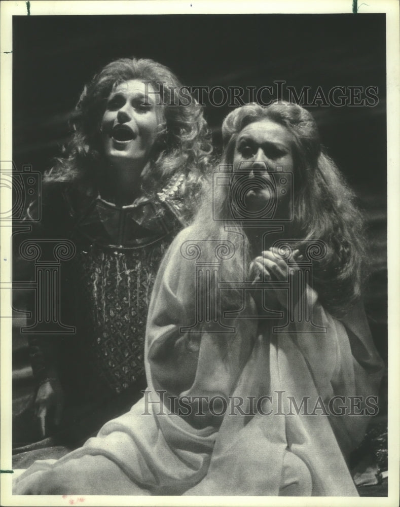 1985 Johanna Meier and Waltraud Meier in Dallas Opera's play - Historic Images