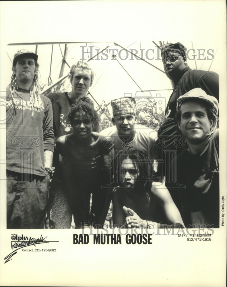 1990 Members of the band Bad Mutha Goose pose for a photo - Historic Images