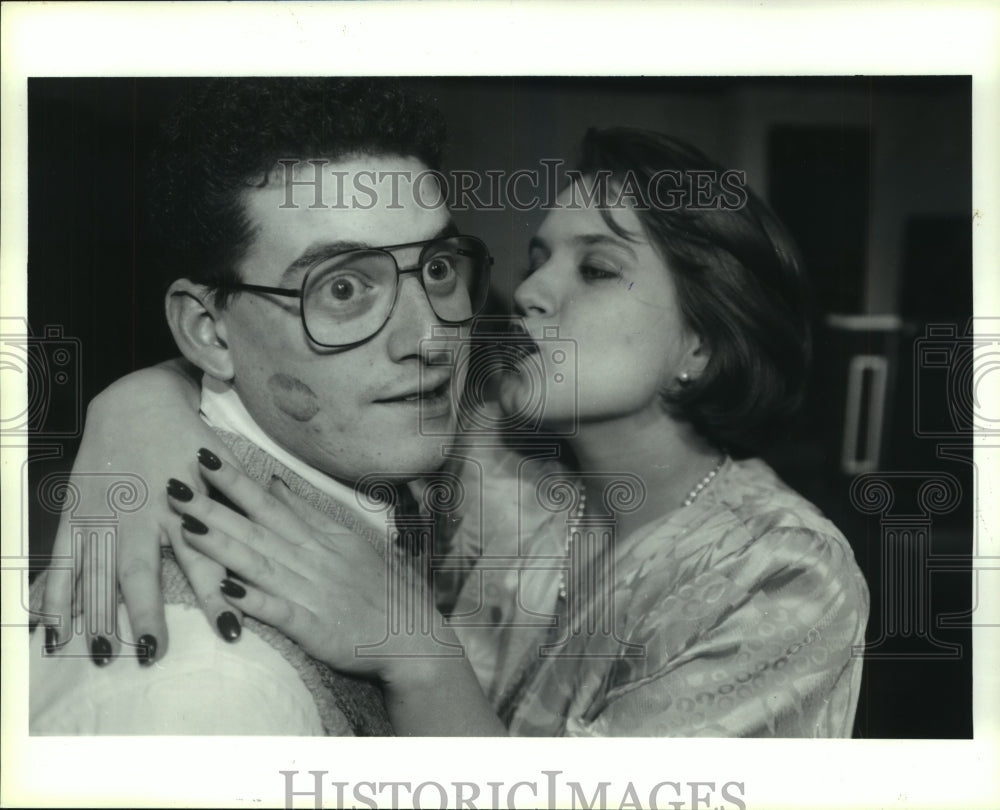 1993 Brandon Adams and Sarah Lien act in Lend Me A Tenor - Historic Images