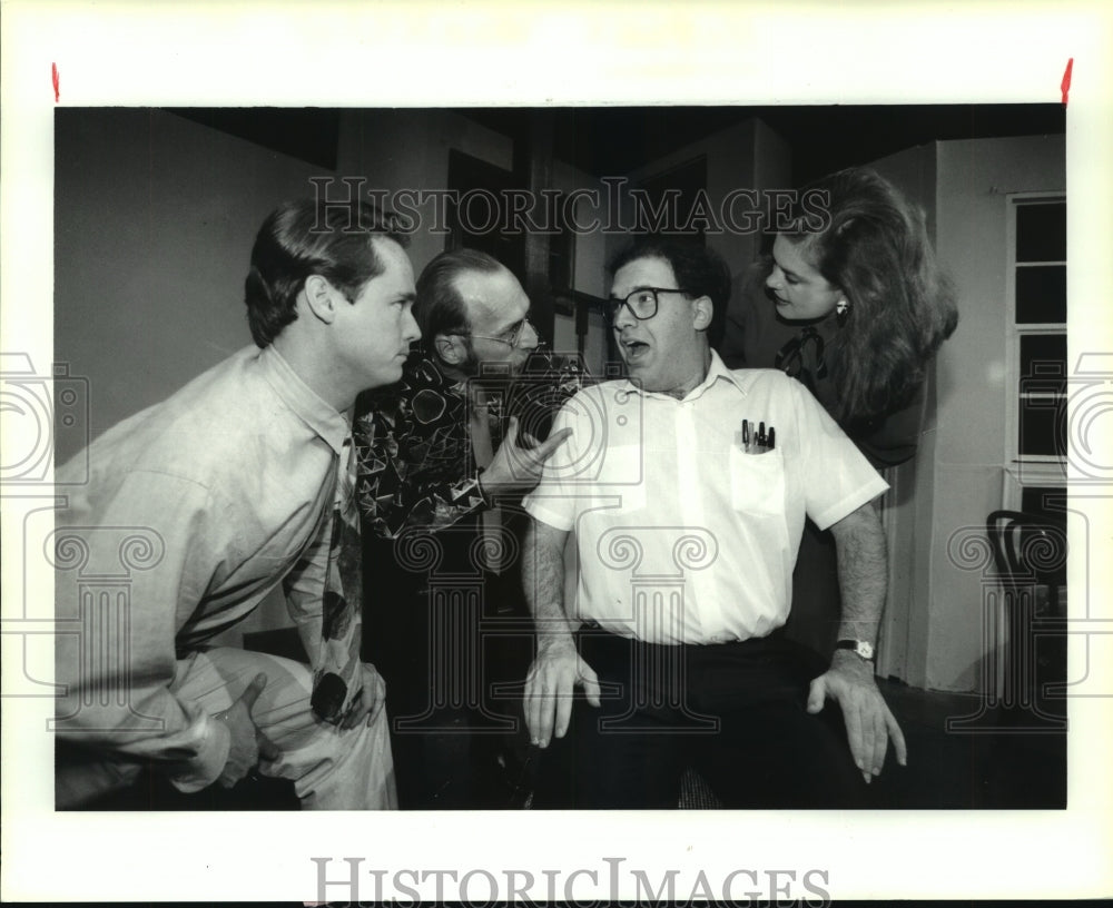 1992 Cast of &quot;The Nerd&quot; at actors workshop in Houston. - Historic Images