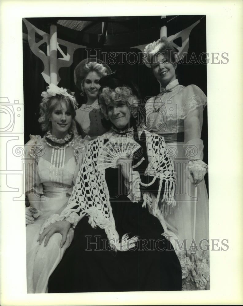 Press Photo Actors Workshop Houston in scene from &quot;Charley&#39;s Aunt,&quot; Texas. - Historic Images