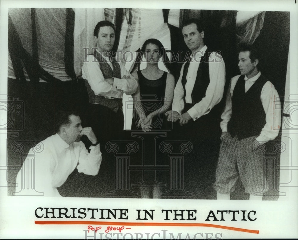 1990 Press Photo Christine in the attic pop music group. - hcp02975- Historic Images