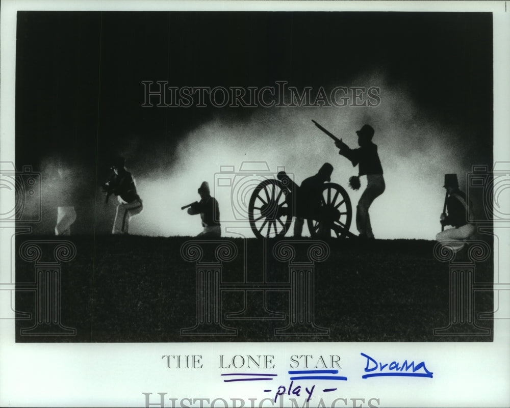 1987 Press Photo Scene from &quot;The Lone Star&quot; play and drama. - hcp03171- Historic Images