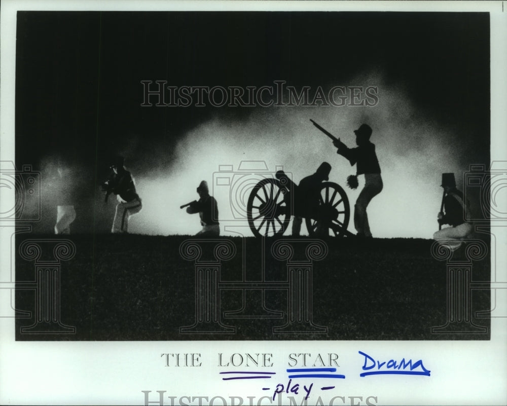 1987 Press Photo Scene from "The Lone Star" play and drama. - hcp03171- Historic Images