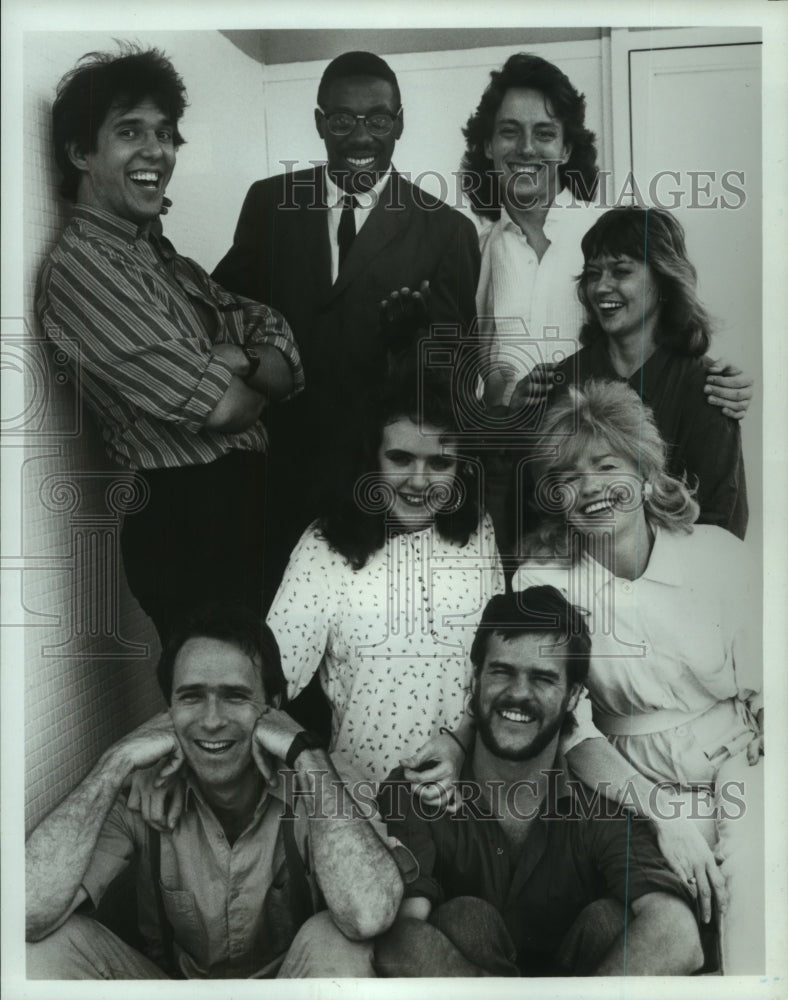 1987 Press Photo Cast of Comedy Workshop&#39;s production of &quot;Car Wars&quot; Houston.- Historic Images