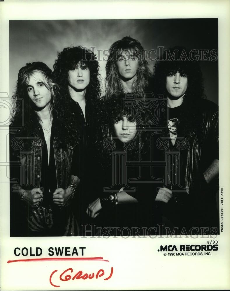 1990 Press Photo Members of music group &quot;Cold Sweat&quot;. - hcp04037- Historic Images