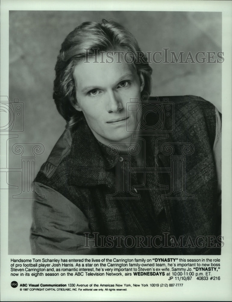 1987 Press Photo Tom Schanley acts in the television series "Dynasty"- Historic Images