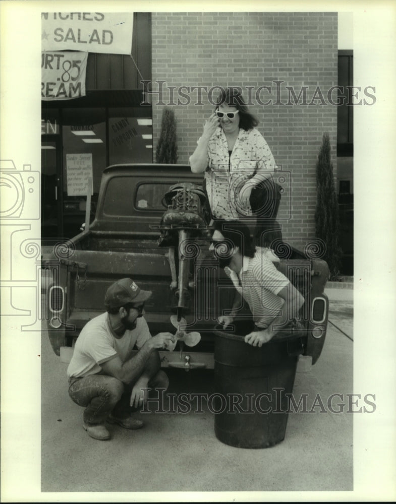 1986 Press Photo Fred Holland, Glenda Anderson, Larry Routt for Eat More Theater- Historic Images