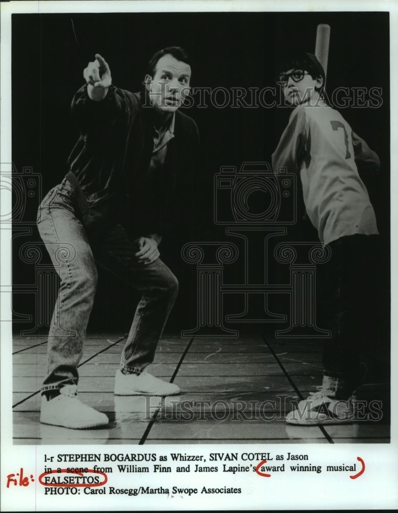 1994 Press Photo Stephen Bogardus and Sivan Cotel act in a scene from Falsettos- Historic Images