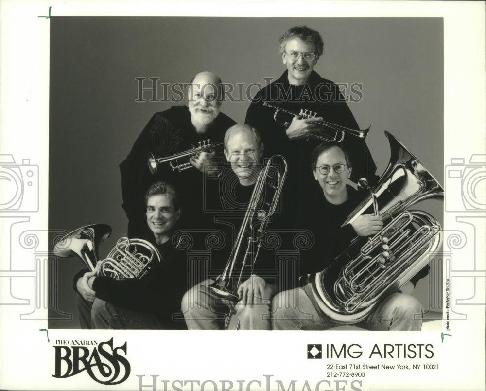 1994 Press Photo Members of the Canadian Brass music group with instruments- Historic Images