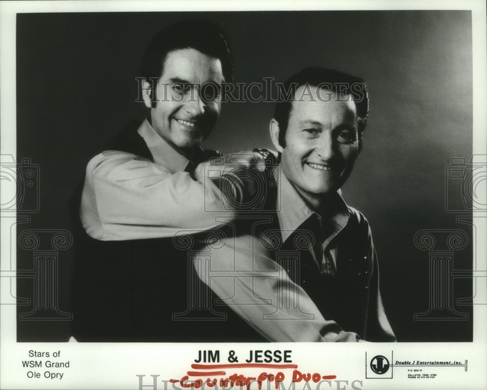 1986 Press Photo Members of the country pop duo Jim &amp; Jesse - hcp04551- Historic Images