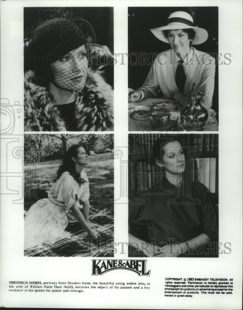 1985 Press Photo Veronica Hamel in scenes from &quot;Kane &amp; Abel&quot; miniseries- Historic Images