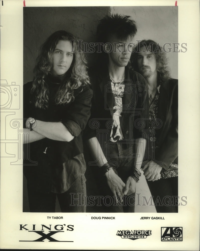 1990 Press Photo Ty Tabor, Doug Pinnick & Jerry Gaskill are "Kings's X".- Historic Images