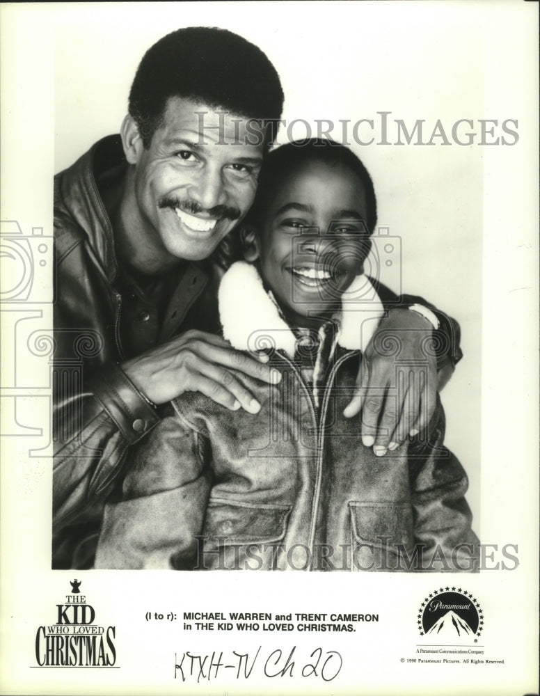 1990 Press Photo Michael Warren &amp; Trent Cameron in The Kid Who Loved Christmas.- Historic Images