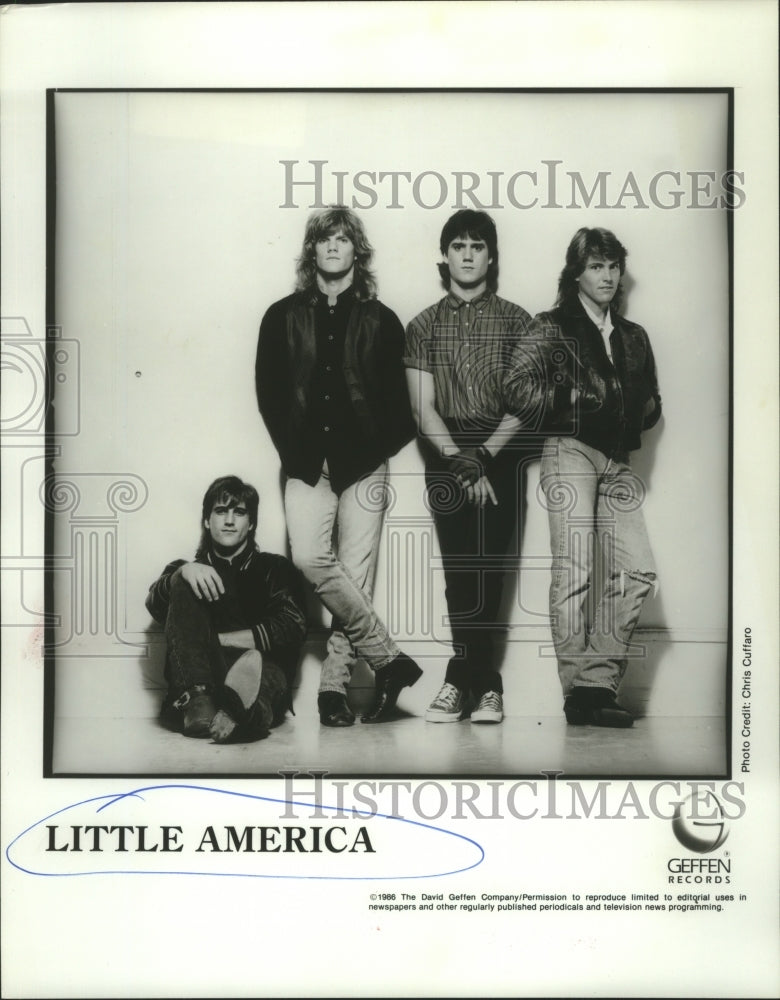 1986 Press Photo Members of the music group Little America - hcp05497- Historic Images