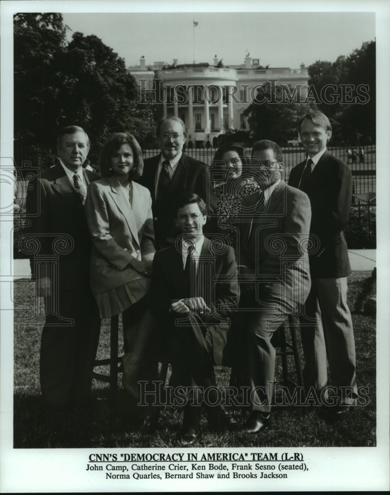 1992 Press Photo CNN Cable News Network Team in &quot;Democracy in America.&quot;- Historic Images