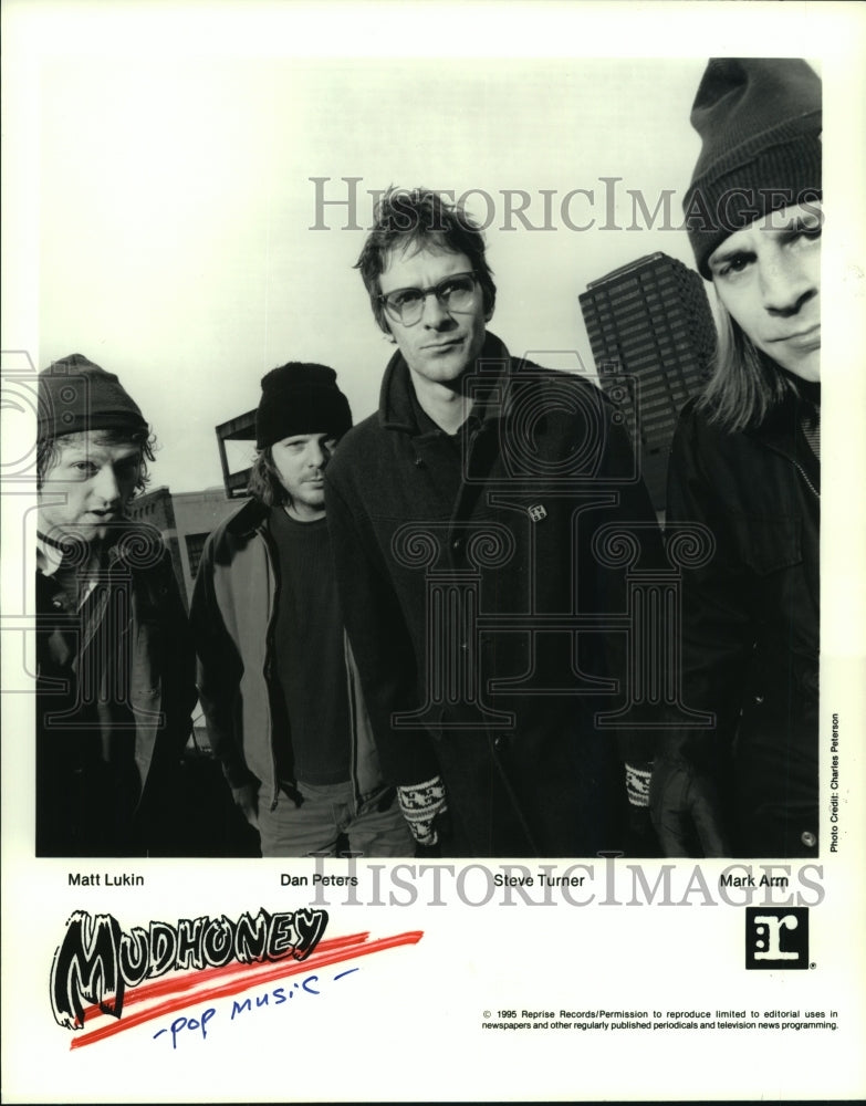 1995 Press Photo Mudhoney, Matt Lukin, Dan Peters, Steve Turner, Mark Arm- Historic Images