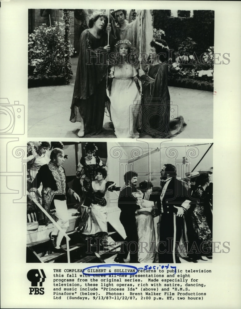 1987 Press Photo Scenes from The Complete Gilbert &amp; Sullivan PBS TV - hcp06346- Historic Images