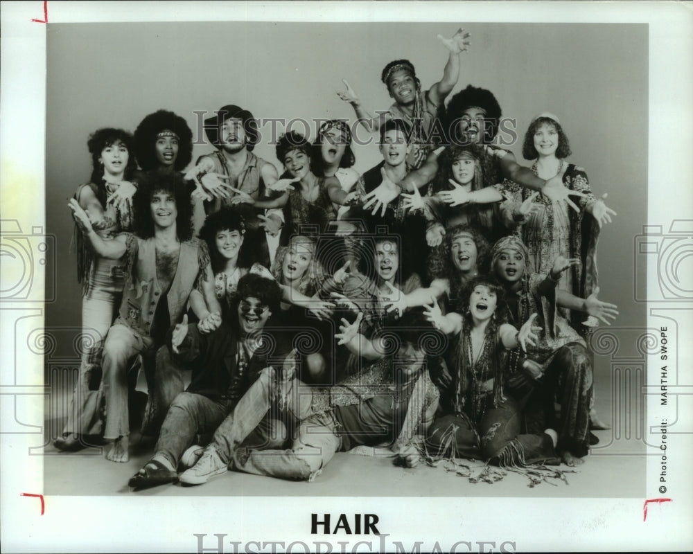 1991 Press Photo A touring company of &#39;Hair&#39; will perform in Houston.- Historic Images