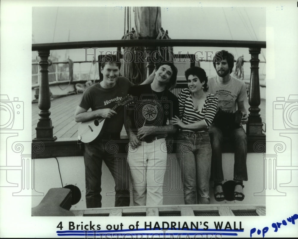 1985 Press Photo Pop music group "4 Bricks out of Hadrian's Wall". - hcp07010- Historic Images