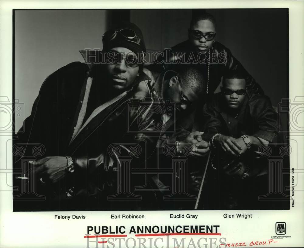 1998 Press Photo Music Group &quot;Public Announcement&quot; - hcp07437- Historic Images