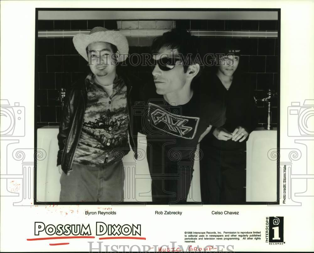 1998 Press Photo Possum Dixon band: Byron Reynolds, Rob Zabrecky, Celso Chavez- Historic Images