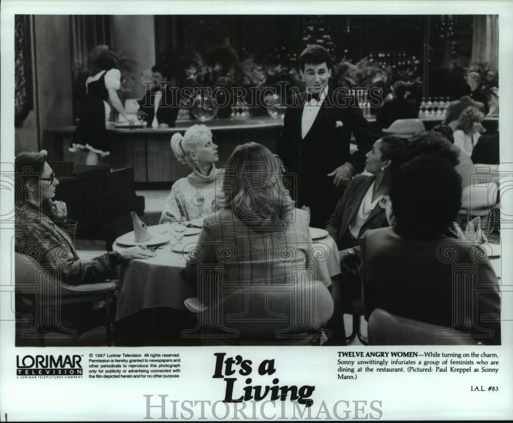 1987 Press Photo Actor Paul Kreppel as Sonny Mann on &quot;It&#39;s a Living&quot; TV Series- Historic Images