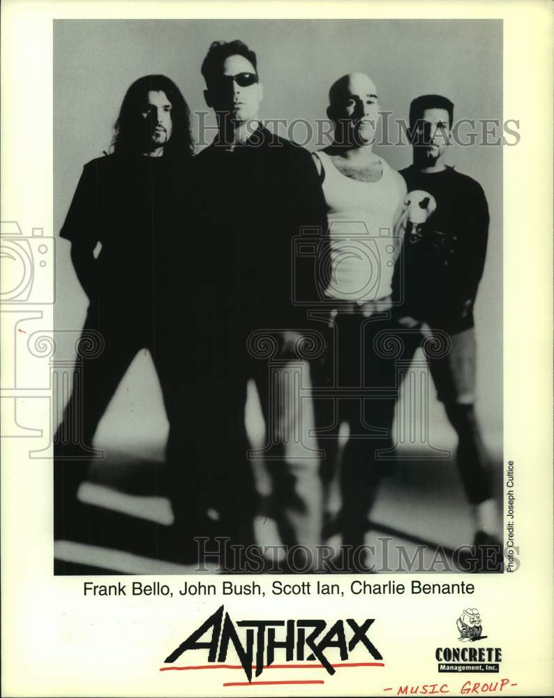 1997 Press Photo Anthrax: Frank Bello, John Bush, Scott Ian, Charlie Benante- Historic Images