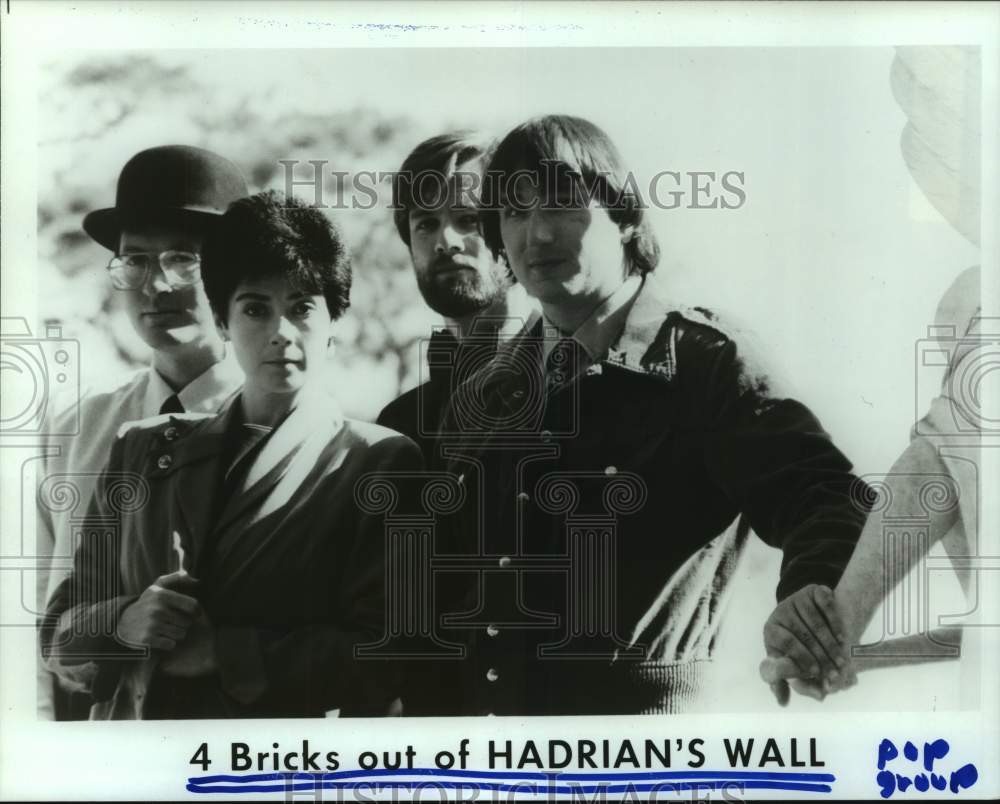 1985 Press Photo 4 Bricks out of Hadrian&#39;s Wall music group - hcp08421- Historic Images