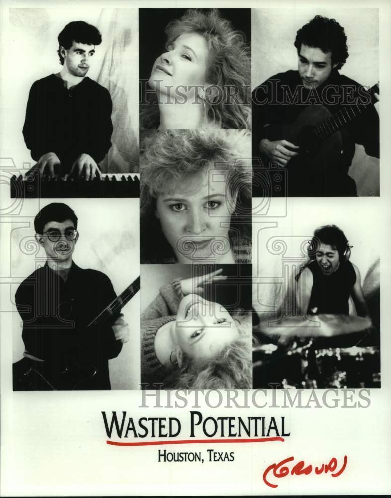 1991 Press Photo Members of the Houston, Texas music group Wasted Potential- Historic Images