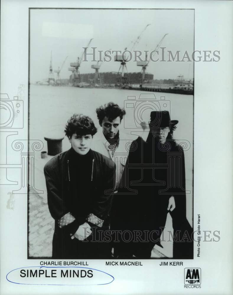 1987 Press Photo Charlie Burchill, Mick Macneil, Jim Kerr of Simple Minds- Historic Images