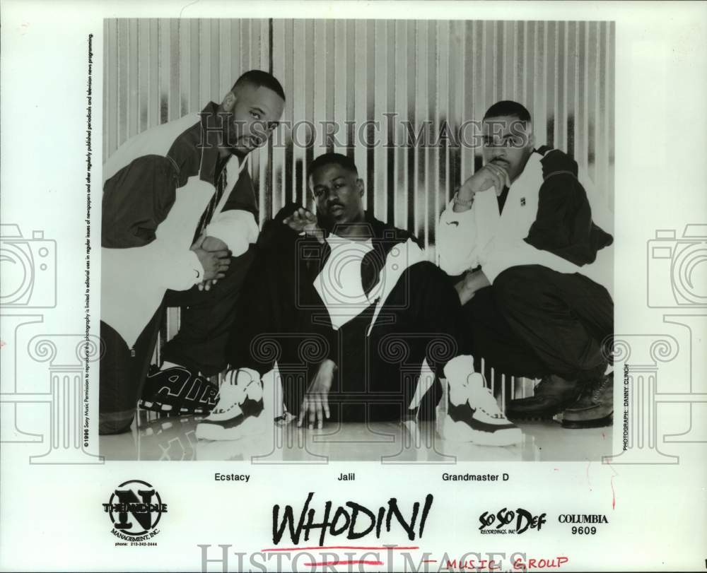 1996 Press Photo Whodini Music Group Members Ecstacy, Jalil, Grandmaster D- Historic Images