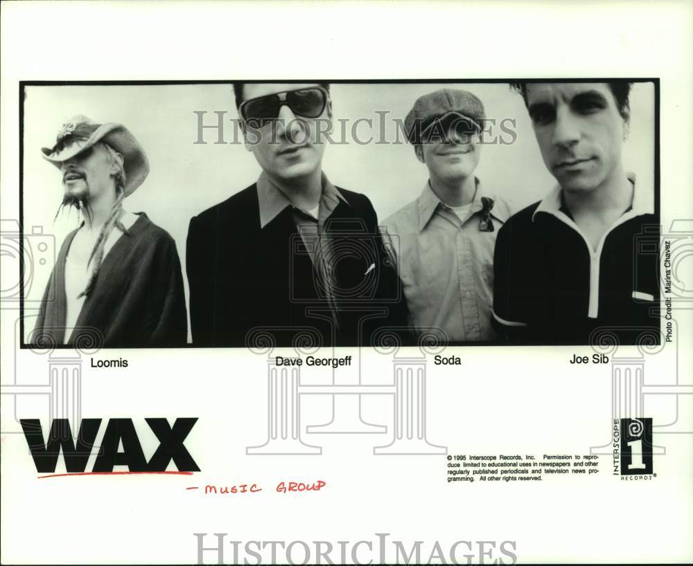 1995 Press Photo Punk rock band Wax: Loomis, Dave Georgeff, Soda, Joe Sib- Historic Images