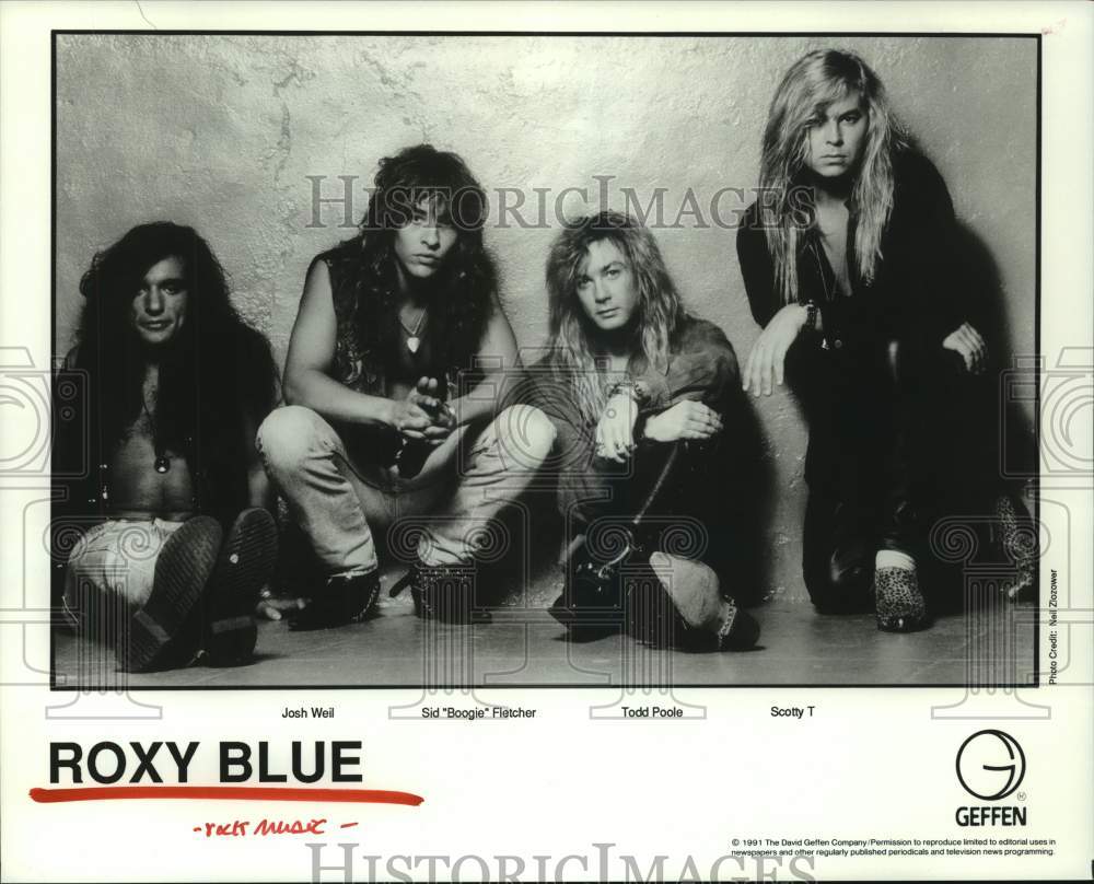 1991 Press Photo Roxy Blue: Josh Weil, Sid Boogie Fletcher, Todd Poole, Scotty T- Historic Images