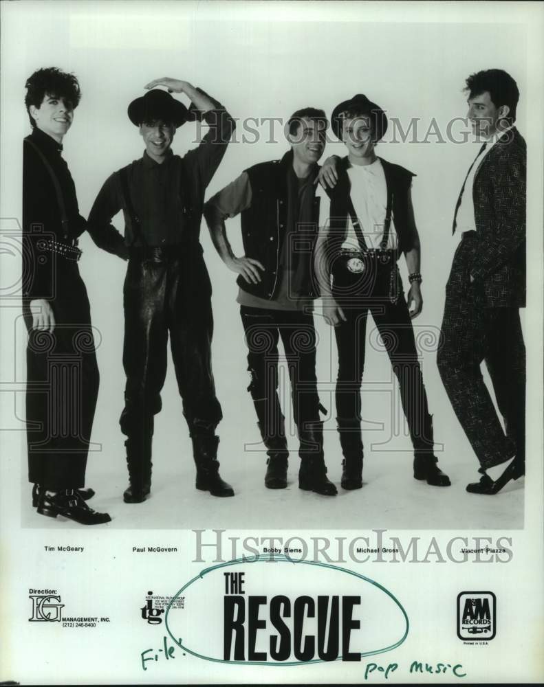 1984 Press Photo Pop music group &quot;The Rescue&quot; - hcp10423- Historic Images