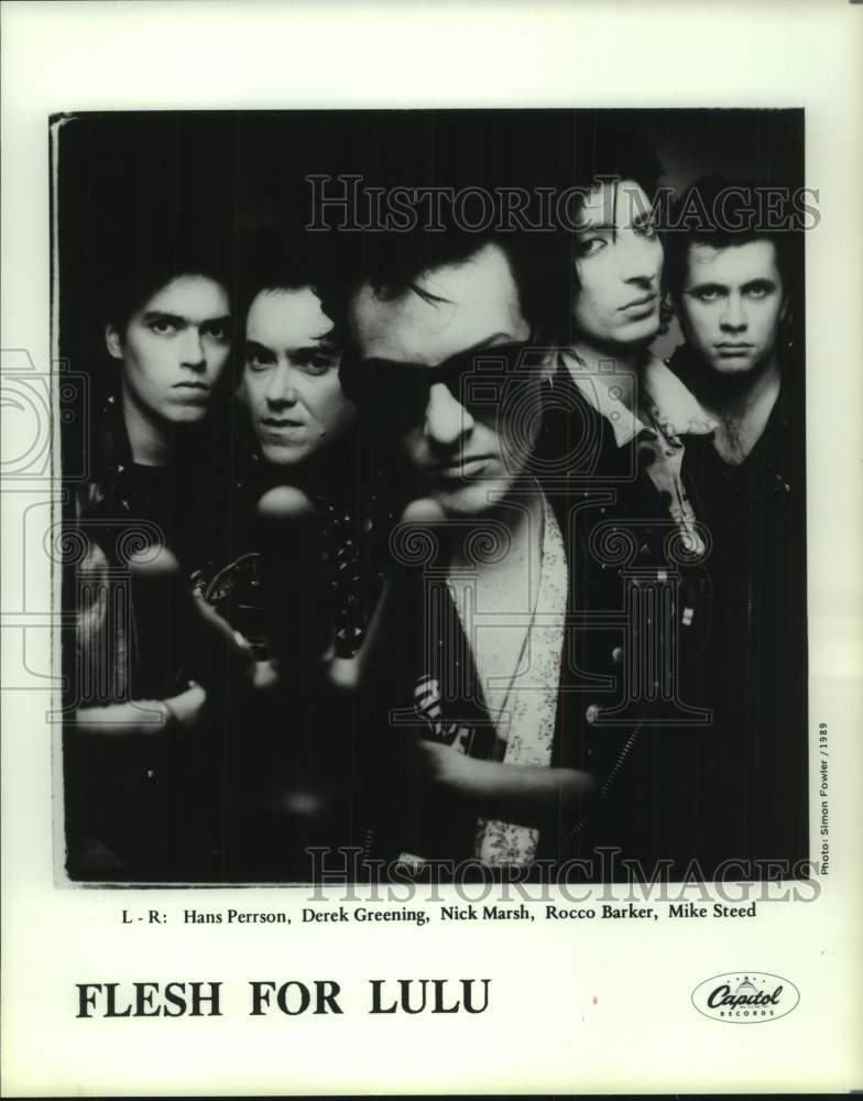 1989 Press Photo Members of music group &quot;Flesh For Lulu&quot;. - hcp10552- Historic Images